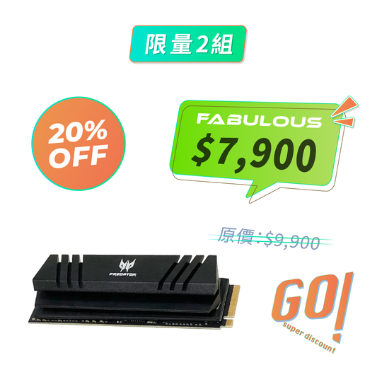 【Predator】 GM7000 4TB M.2 2280 PCIe Gen4x4 SSD固態硬碟 (美光顆粒)